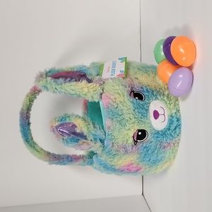 Pastel Plush Easter Bunny Basket Tote